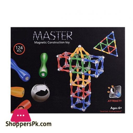 Master Magnetic Construction Building Blocks Set Toy 124 Pcs