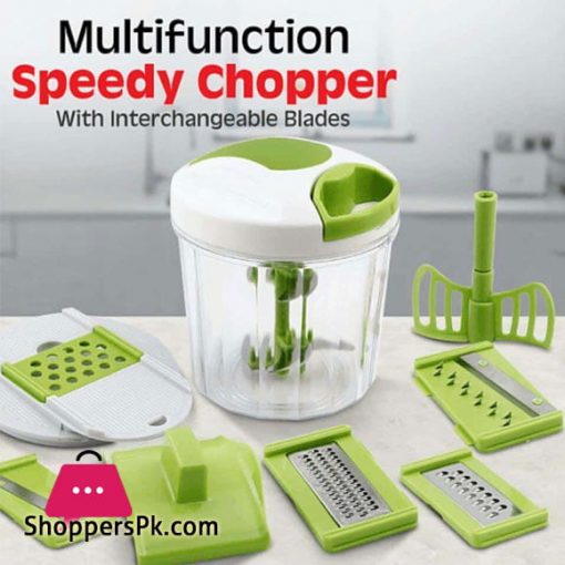 Meileyii 7 in 1 Manual Hand Pull Speedy Vegetable Salad Chopper
