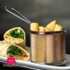 Mini Food Presentation Round Fry Basket Stainless Steel 9 X 8Cm