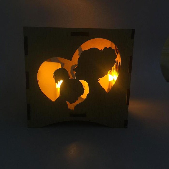 New Beautiful Wooden Led Candle Holder