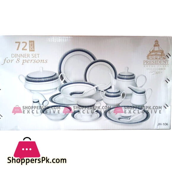 President Royal Glass 72 Pcs Dinner Set For 8 Persons