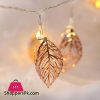 Rose Gold Leaf Copper Metal LED String Lights for Party Decorations