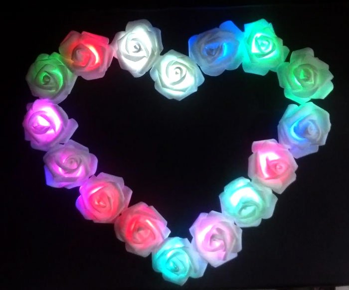 Rose Multicolour Lights Pack Of 12