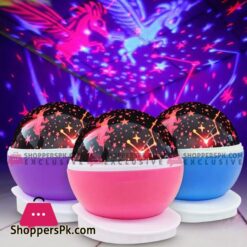Rotating Night Light Projector Lamp Starry Sky Star Unicorn Children Kids Baby Sleep Led Projection Lamp USB/AA Battery