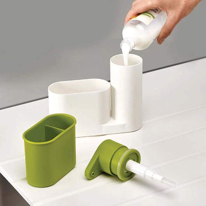 Slim 2-Piece Base Space Saving Kitchen Sink Cleaning