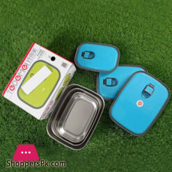 Tedemei Rectangle Stainless Steel Food Container 3 Pcs