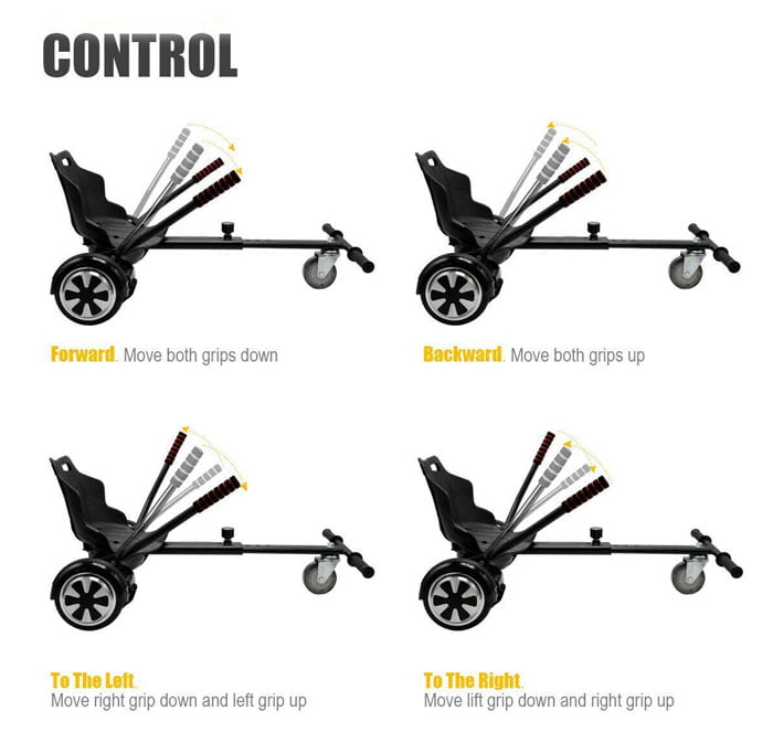 Three Wheel Go Kart Adjustable Hover Seat Hoverkart Fits All 6.5 8 &Amp; 10 Inch Hoverboard