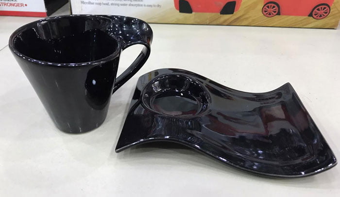 Wavy Cup Saucer Set Fancy 12 Pcs