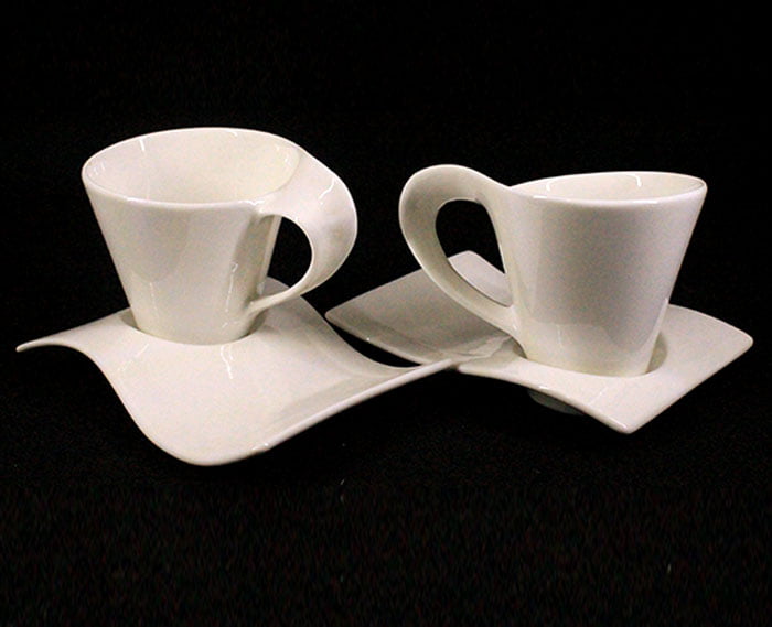 Wavy Cup Saucer Set Fancy 12 Pcs