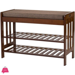 Bamboo 2 Tier Shoe Rack And Storage Bench Organizing Rack Bench Seat Entryway Shoe Bench