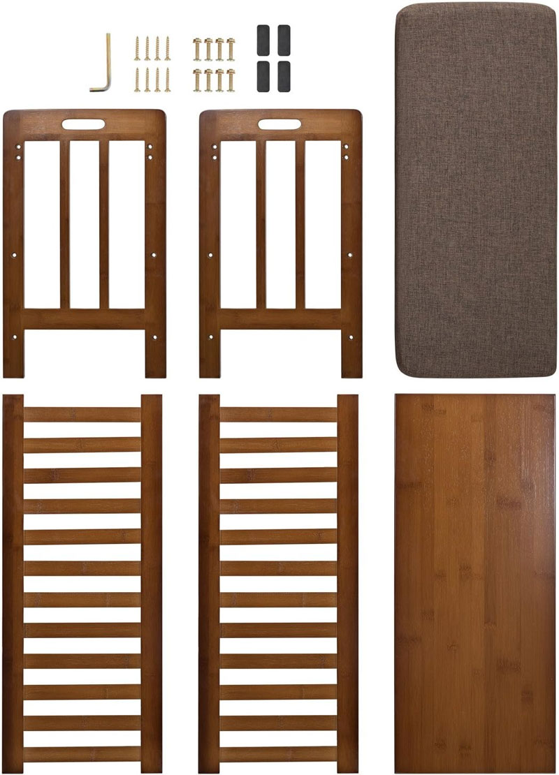 Bamboo 2 Tier Shoe Rack And Storage Bench Organizing Rack Bench Seat Entryway Shoe Bench