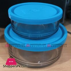 2Pcs Air-Tight Glass Food Storage Bowl Set