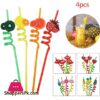 Acrylic Fruit Straws Washable &Amp; Reusable Pack Of 4