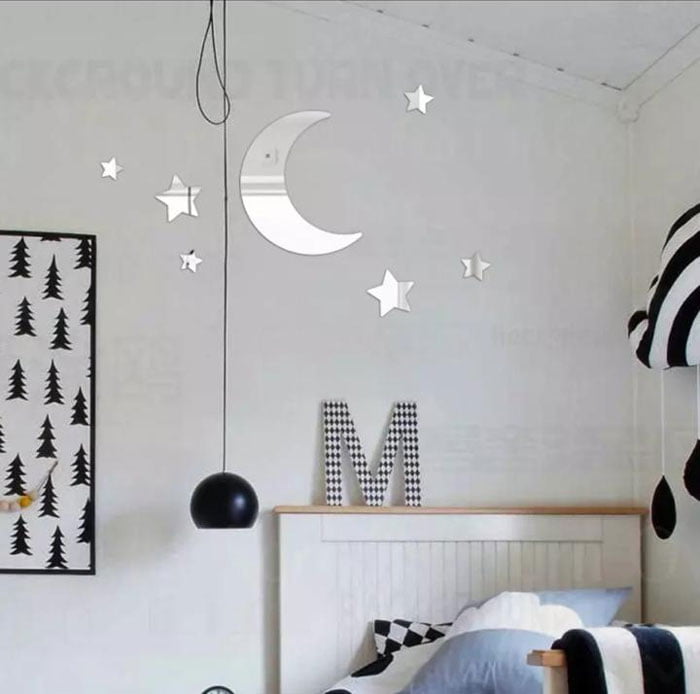 Acrylic Mirror Wall Stickers For Wall Decoration 7 Pcs Set