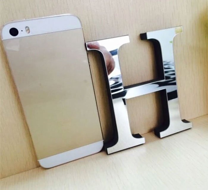Acrylic Mirror Wall Stickers For Wall Decoration - LO<3E Alphabet Hight 4 Inch
