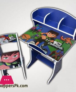 Ben-10 Wooden Study Table & Chair Set For Kids