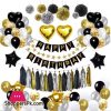 Black Gold White Balloon Birthday Party Decorations Complete Deal