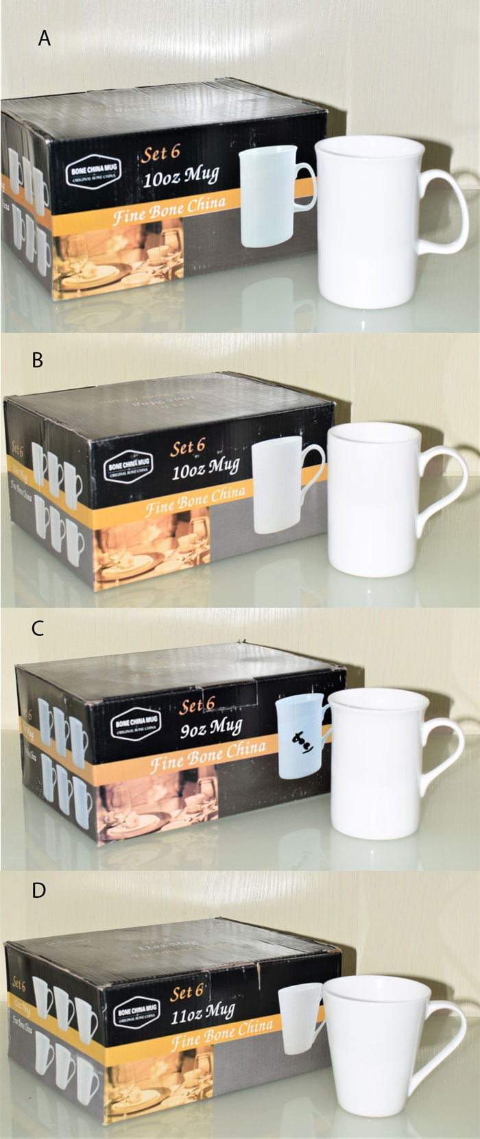 Bone China Mug Set 10-Oz Mug Fine Bone China Set Of 6 4 Bone China Mug Set 10-Oz Mug Fine Bone China Set Of 6