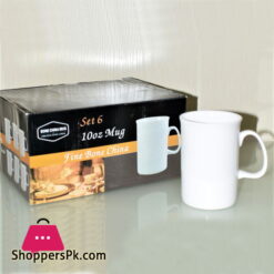 Bone China Mug Set 10-oz Mug Fine Bone China Set of 6