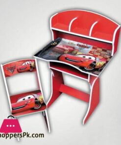 Cars Lightning McQueen Wooden Study Table & Chair Set For Kids
