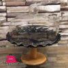 Ceramic Base Glass Lid Bamboo Base Cake Dish Cake Dome