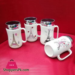 Ceramic Coffee Mug with Cap Eiffel Tower
