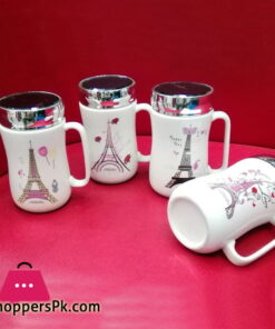 Ceramic Coffee Mug with Cap Eiffel Tower