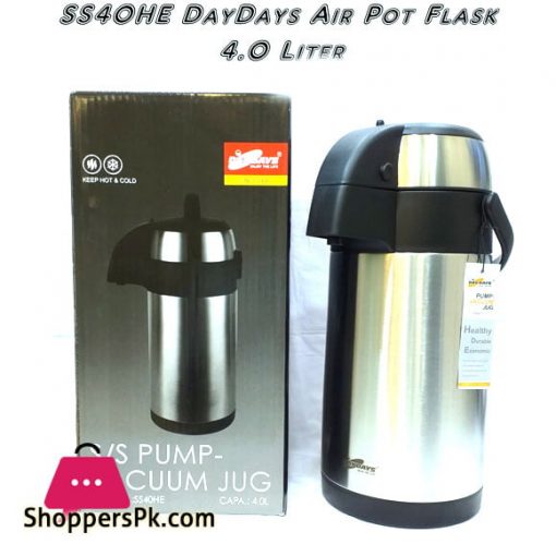 DayDays Air Pot Flask 4.0 Liter S/s Vacuum Jug