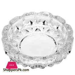 Deli Green Apple Crystal Heavy Glass Ashtray Round 5Inch