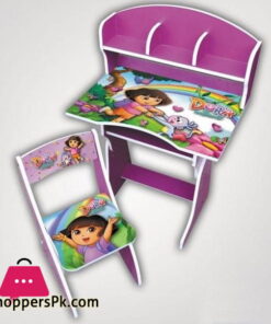 Dora Wooden Study Table & Chair Set For Kids