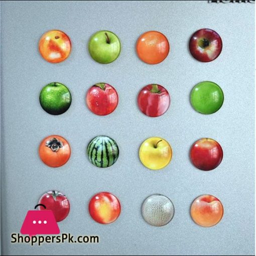 Fruits Fridge Magnets Glass Material Pack of 12