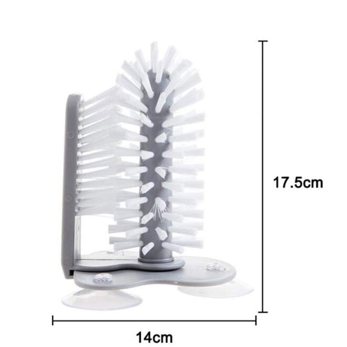 Glass Washer Glass Cup Brush Cleaning Brush With Suction Base For Bar Kitchen Washing Cleaning Tool