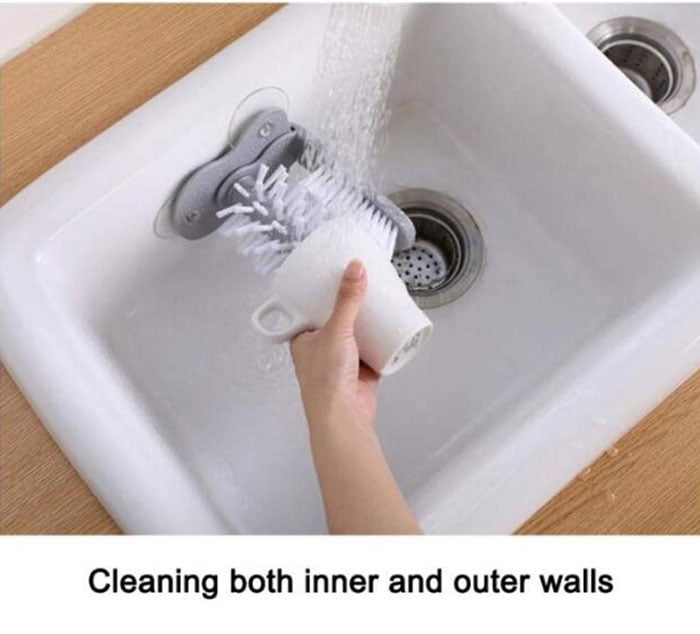 Glass Washer Glass Cup Brush Cleaning Brush With Suction Base For Bar Kitchen Washing Cleaning Tool