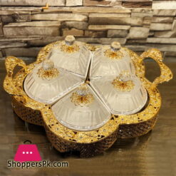 High-Grade Metal Compartment Food Tray Ceramic Plate Acrylic Cover Dry Fruit Tray Serving Tray Food Tray Storage Box Wedding Tray