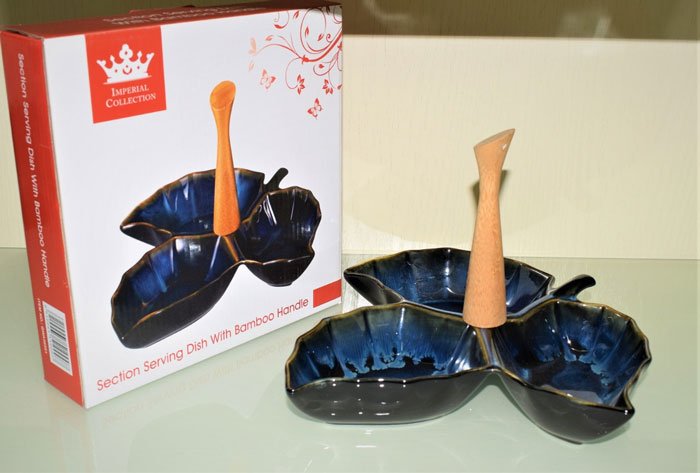 Imperial Collection Section Dish With Bamboo Handle
