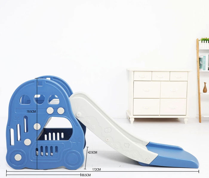 Kids Slide Basketball Hoop Indoor Play Slide Lht21