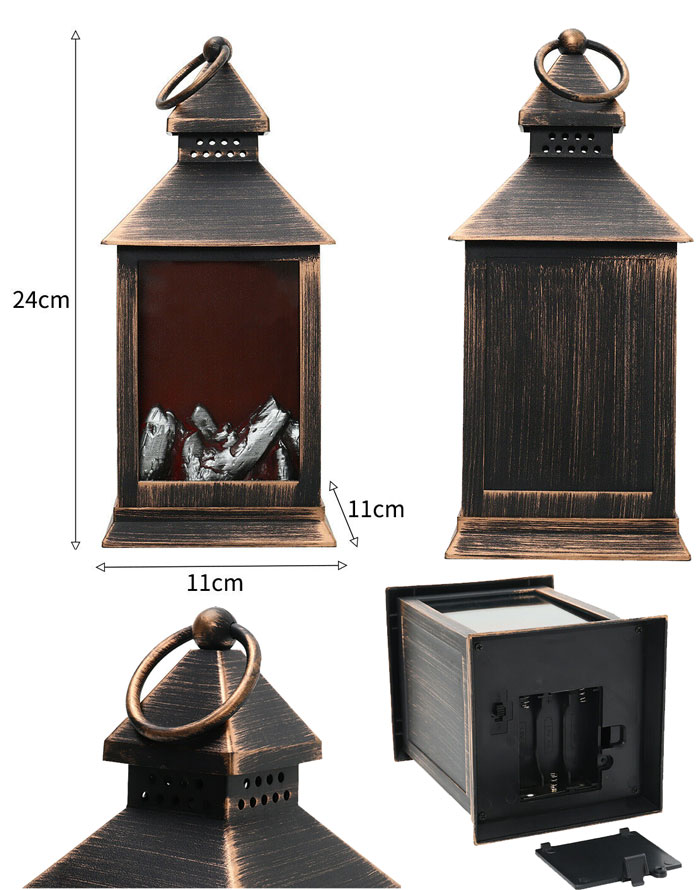 Led Fireplace Lantern Flicker Lamp Battery Operated Hanging /Sitting Decoration - 10 Inch 4 Led Fireplace Lantern Flicker Lamp Battery Operated Hanging /Sitting Decoration - 10 Inch