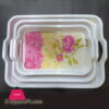 Melamine 3 Pcs Serving Handle Tray Set Rectangular with Printed Design