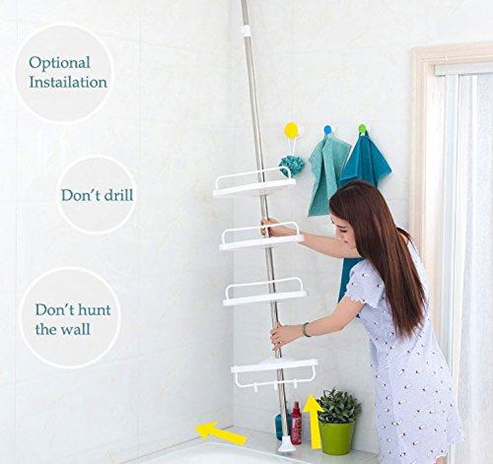 Multi Bathroom Corner Shelf 4 Tier