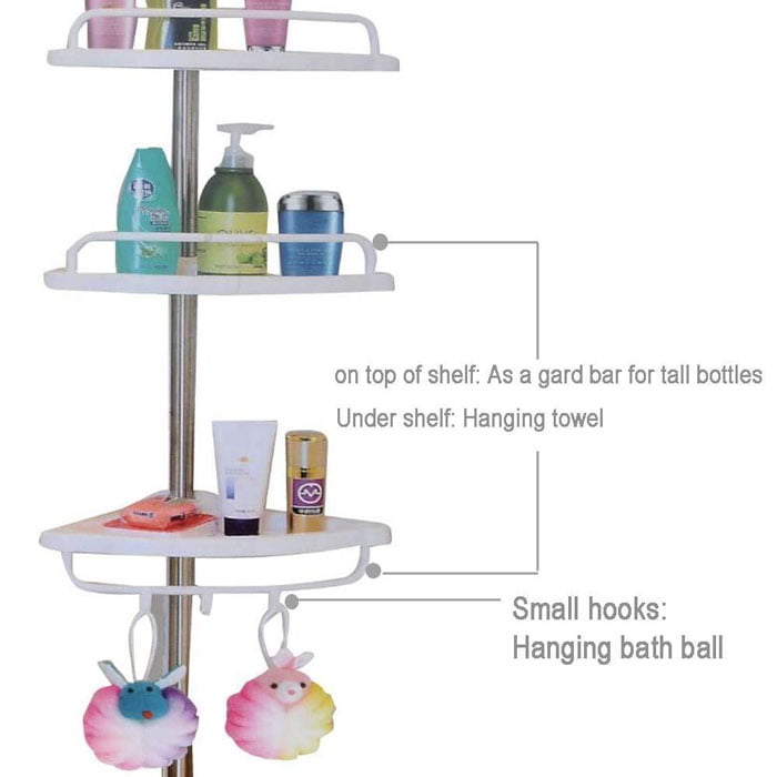 Multi Bathroom Corner Shelf 4 Tier