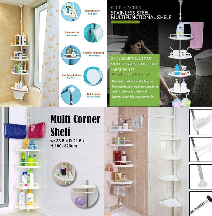 Multi Bathroom Corner Shelf 4 Tier