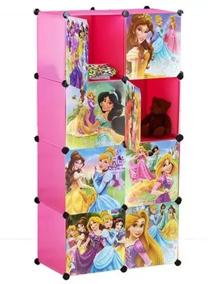 Plastic 8 Cube Cabinet - Princess