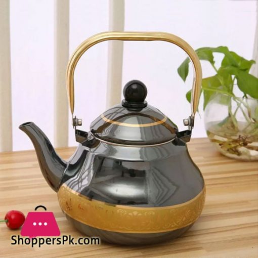 Reoona 1.5 Litres Golden Enamel Tea Pot Kettle