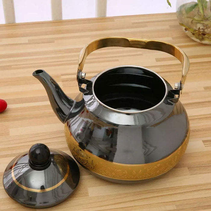Reoona 1.5 Litres Golden Enamel Tea Pot Kettle