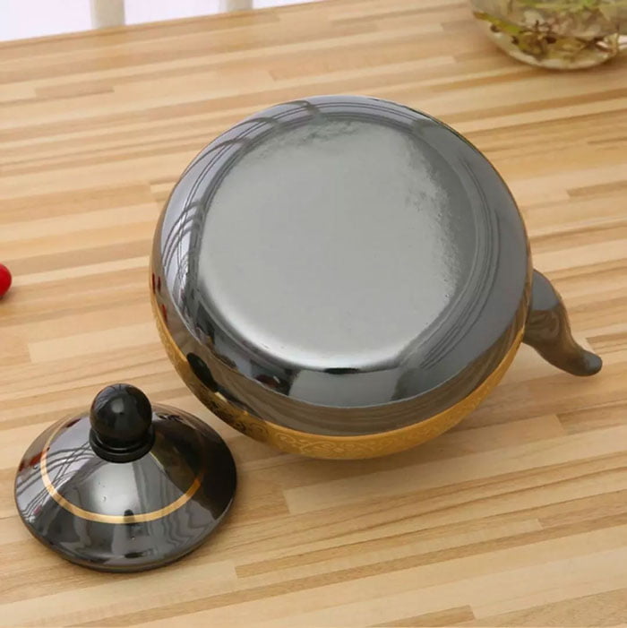 Reoona 1.5 Litres Golden Enamel Tea Pot Kettle