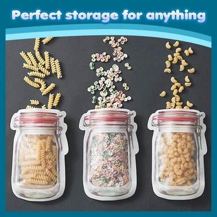 Reusable Mason Bottle Ziplock Bag Pack Of 3