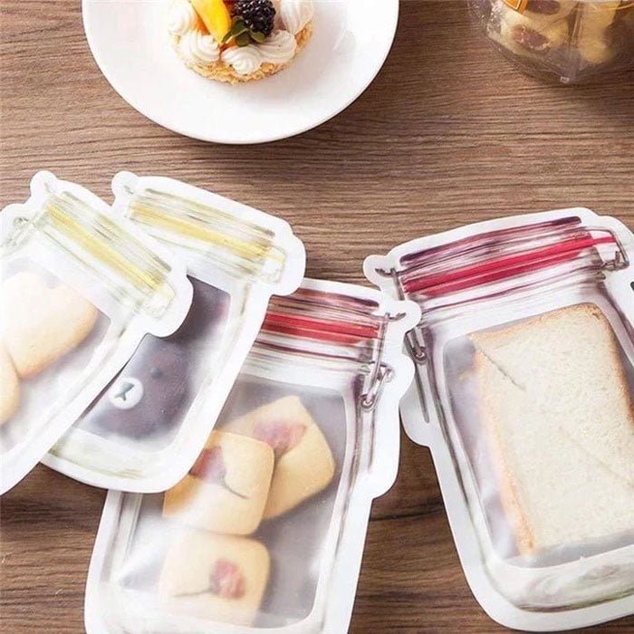 Reusable Mason Bottle Ziplock Bag Pack Of 3