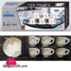 Rockware Opal Glass Marble Cup &Amp; Saucer 12 Pcs Set (6 Pcs Cup &Amp; 6 Pcs Saucer Set)