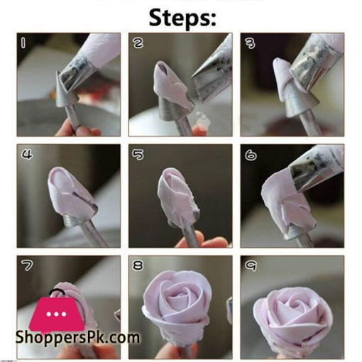 Roses Flower Holder Decoration Pastry Sticks Baking Cone Cream Tools Piping Cake Aluminium Alloy 1 Pcs Rod