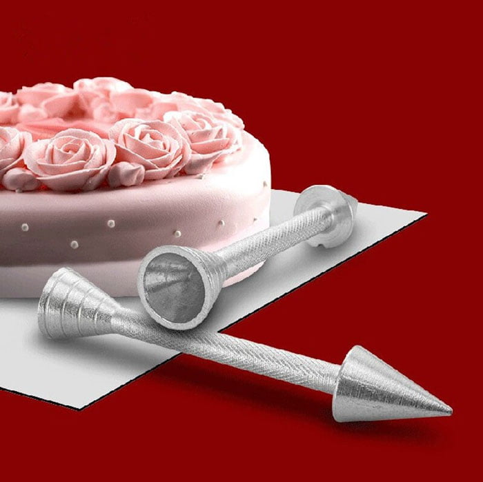 Roses Flower Holder Decoration Pastry Sticks Baking Cone Cream Tools Piping Cake Aluminium Alloy 1 Pcs Rod